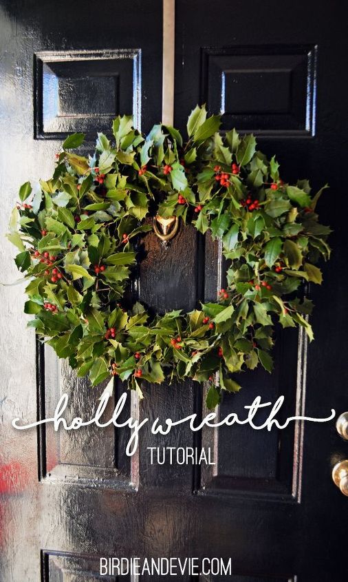 diy holly wreath, crafts, wreaths