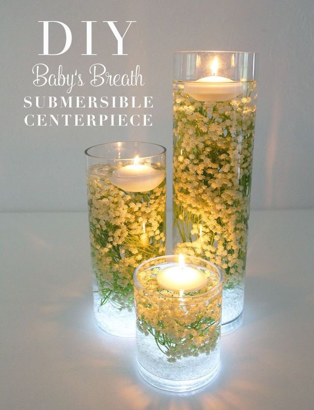 baby s breath submersible centerpiece, bedroom ideas