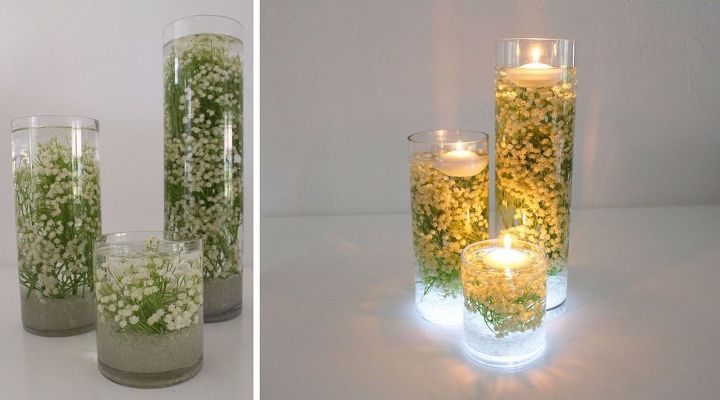 baby s breath submersible centerpiece, bedroom ideas