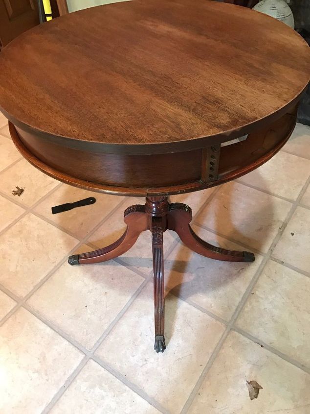 New Life For A Duncan Phyfe Style Drum Table Hometalk