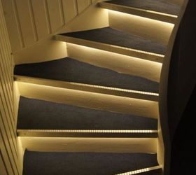 stair makeover with accent lighting, lighting, stairs