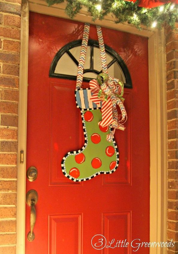 christmas stocking door hanger, doors