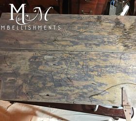 woodsy stained art on old hinged barnwood, crafts