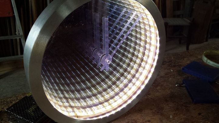 infinity mirror clock from an old clock