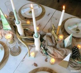mint gold modern christmas tablescape