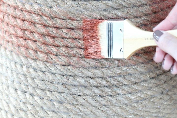 dollar store laundry basket turned chic metallic rope basket, crafts