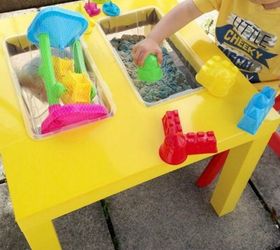 s give your kids the coolest furniture with these 14 jaw dropping ideas, painted furniture, Transform an IKEA table into a sand play area