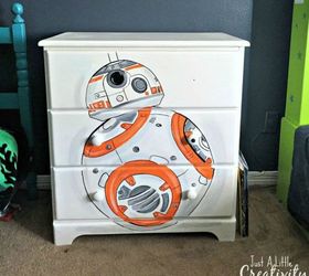 s give your kids the coolest furniture with these 14 jaw dropping ideas, painted furniture, Or paint a BB8 picture on their dresser