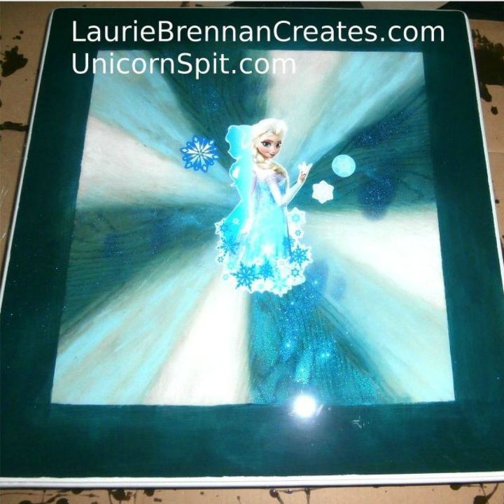 s give your kids the coolest furniture with these 14 jaw dropping ideas, painted furniture, Decorate their table with a Frozen theme