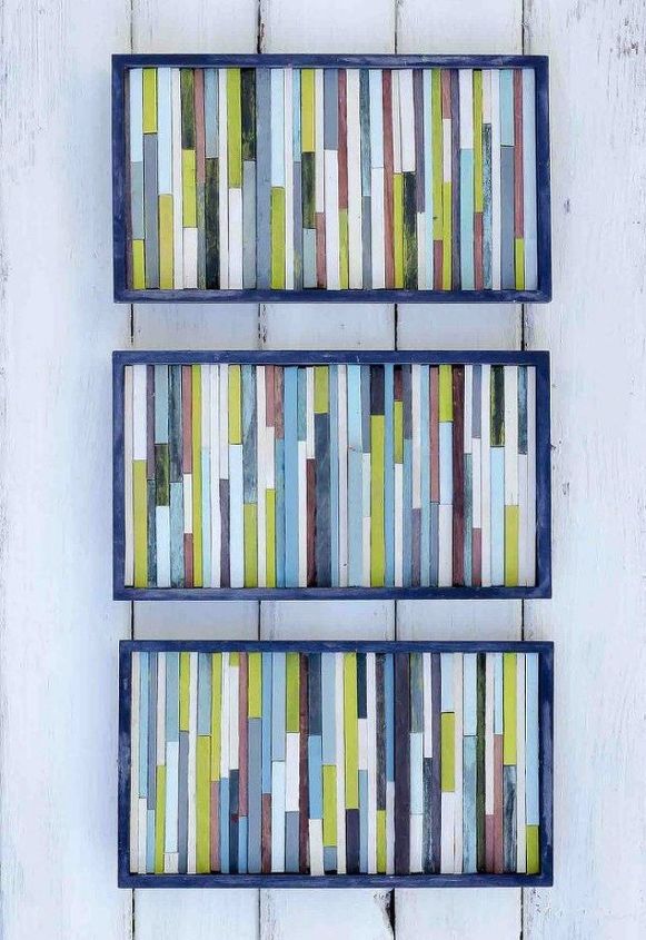 13 low budget ways to decorate your living room walls, Turn wooden coffee stirrers into modern art