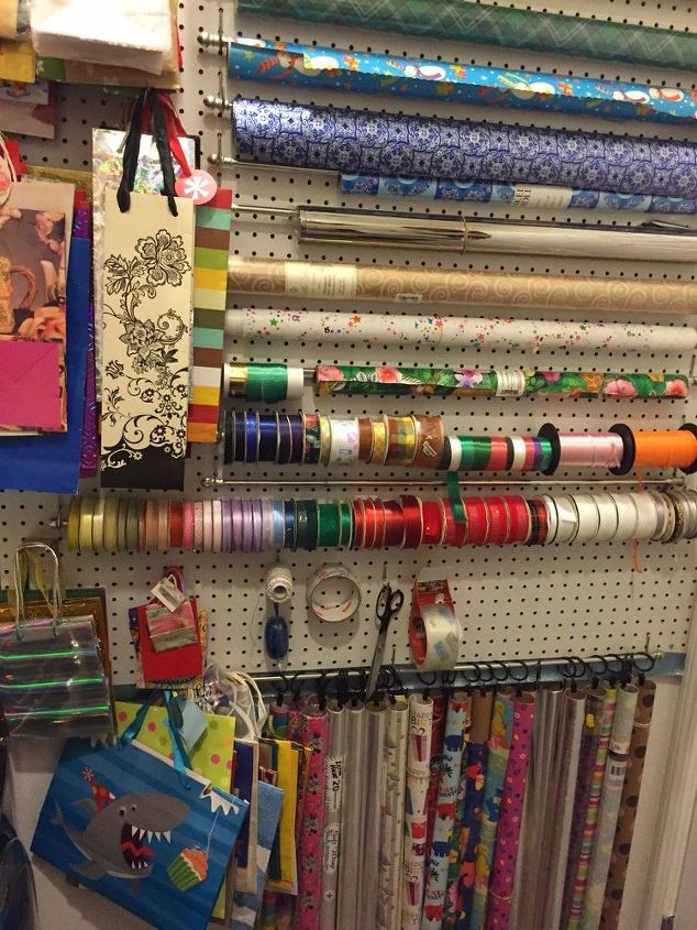 storage and making the most of every inch you have , storage ideas, My wrapping paper wall