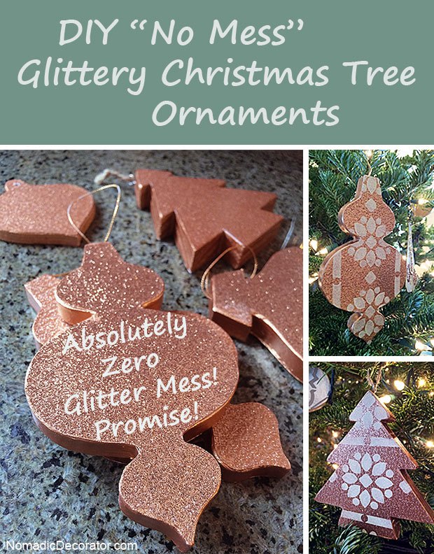  no mess glittery christmas tree ornaments, christmas decorations, seasonal holiday decor