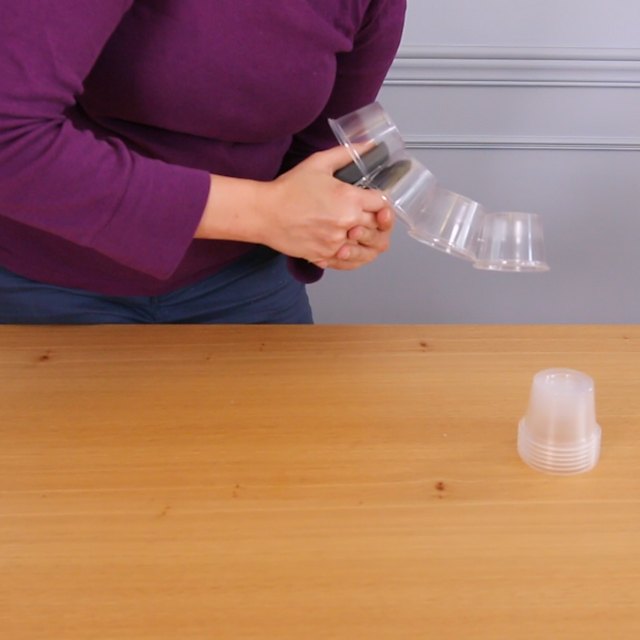 turn plastic cups into giant sparkle balls