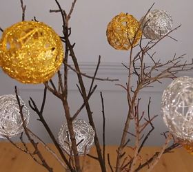 glittery snowball arrangement