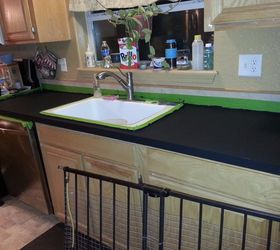 penninsula and painted granite on counter tops, countertops