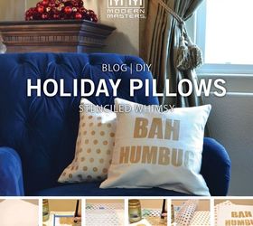 christmas diy stenciled holiday pillows