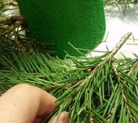 make a faux diy christmas tree with real branches, A 45 degree angle will make the gluing easier