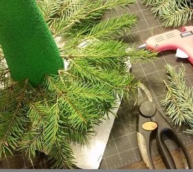 make a faux diy christmas tree with real branches, Looking good Can you see it coming along