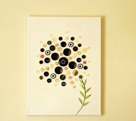 15 quick and easy gift ideas using buttons, Style them to create pretty canvas art