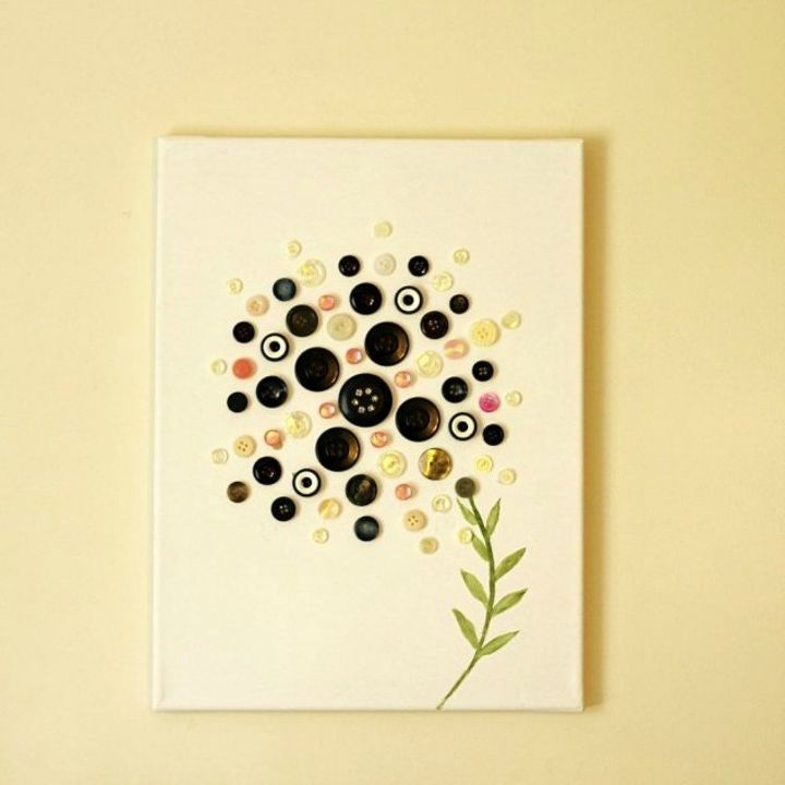15 quick and easy gift ideas using buttons, Style them to create pretty canvas art