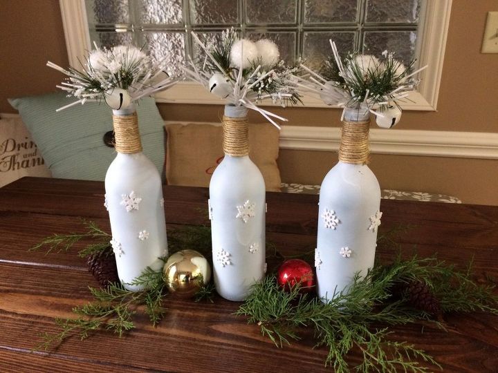 Wine Bottle Christmas Decor Easy And Inexpensive Hometalk