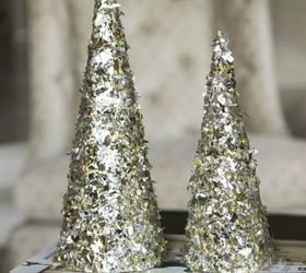 s fold tin foil for these breathtaking christmas decor ideas, christmas decorations, home decor, These glittery and pretty trees