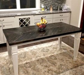 chevron dining table, painted furniture