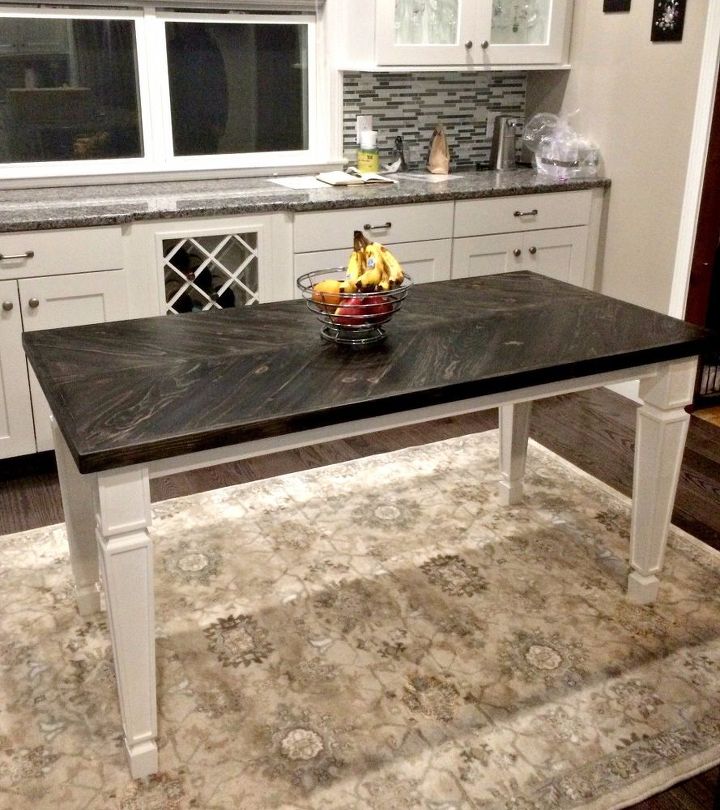 chevron dining table, painted furniture