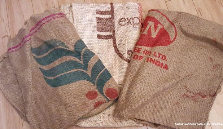 diy pillows from burlap coffee sacks, crafts, painted furniture