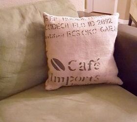 diy pillows from burlap coffee sacks, crafts, painted furniture