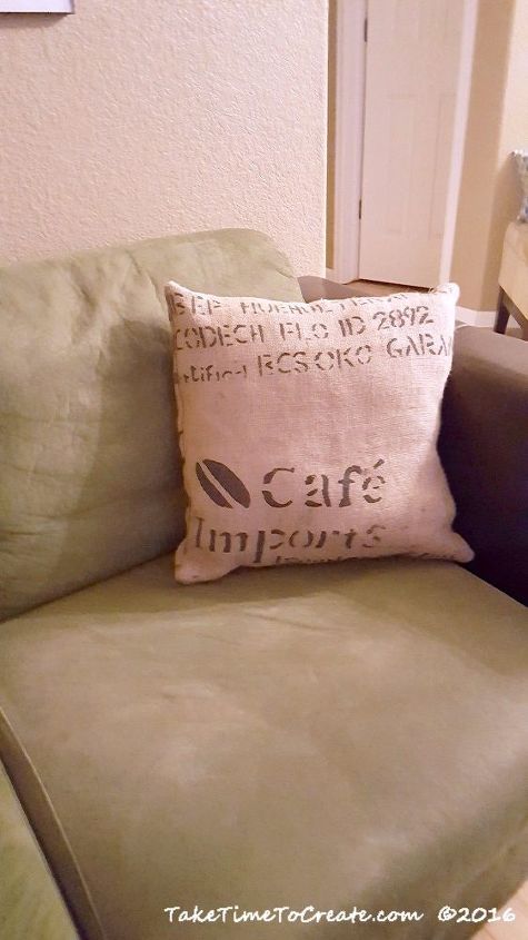 diy pillows from burlap coffee sacks, crafts, painted furniture