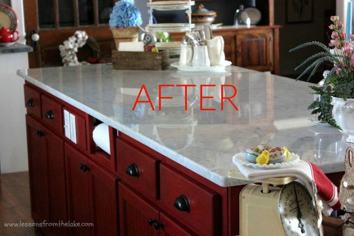 you ll rethink your kitchen color when you see these paint combos, After A red and white piece of beauty