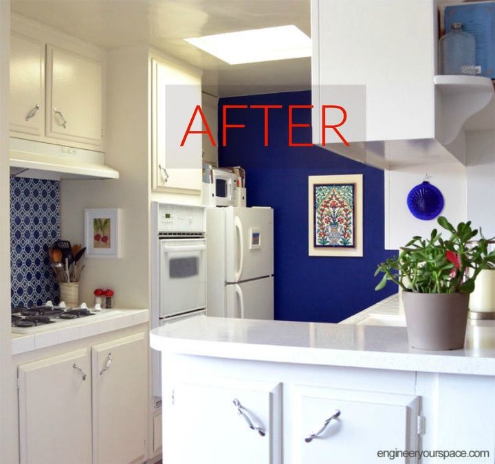 you ll rethink your kitchen color when you see these paint combos, After A cobalt blue to break up the white