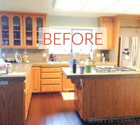 you ll rethink your kitchen color when you see these paint combos, Before Beautiful but old oak cabinets