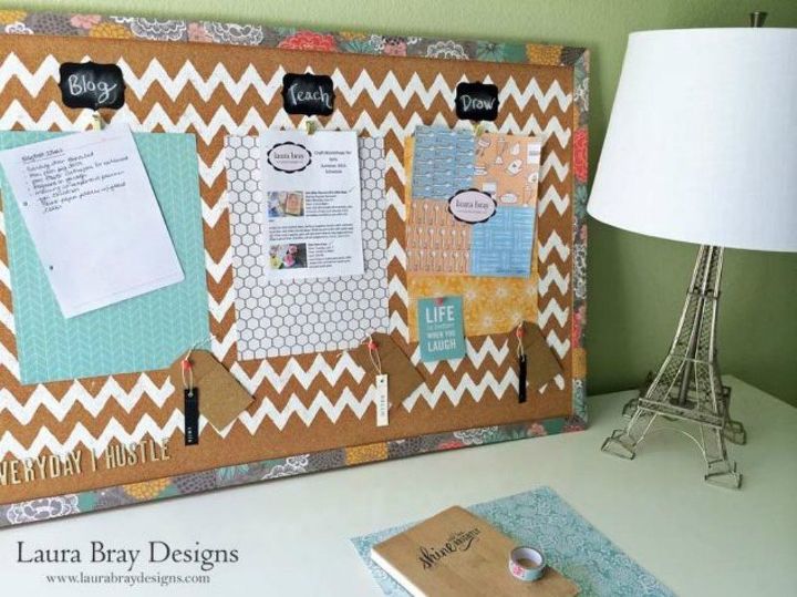 s 11 gorgeous ideas that will change the way you see cork board, Like this funky fun desk organizer