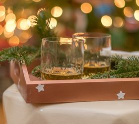diy copper painted tray and painted votives