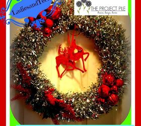 super easy super cute pool noodle christmas wreath, crafts, pool designs, wreaths
