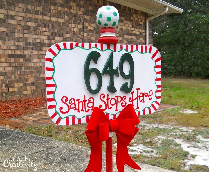 santa stops here address street sign tutorial, christmas decorations, crafts, seasonal holiday decor
