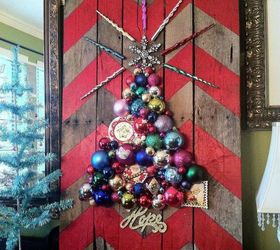 s forget your traditional christmas tree these are even better, Glue your ornaments onto pallet wood