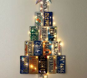 s forget your traditional christmas tree these are even better, Organize license plates into a wall tree