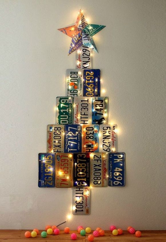 s 17 mini christmas trees we can t stop looking at this season, 6 The license plate tree