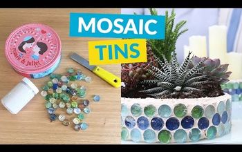 How to Craft a Cute Mosaic Cookie Tin Planter For Succulents