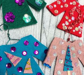 diy ugly sweater ornaments, christmas decorations, seasonal holiday decor, DIY Ugly Sweaters Ornaments