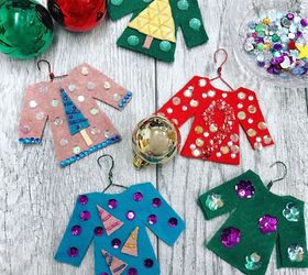 diy ugly sweater ornaments, christmas decorations, seasonal holiday decor, DIY Ugly Sweater Ornaments