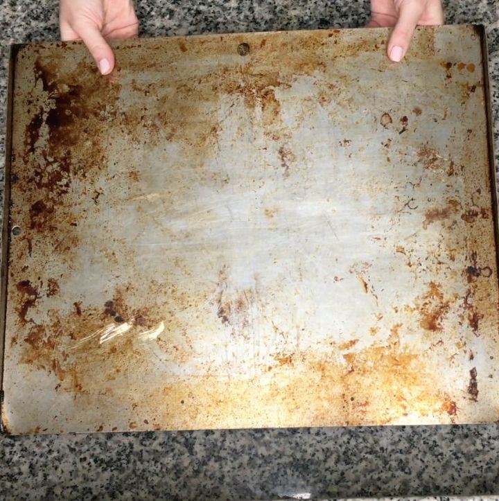 how to clean your old cookie sheet, cleaning tips, how to