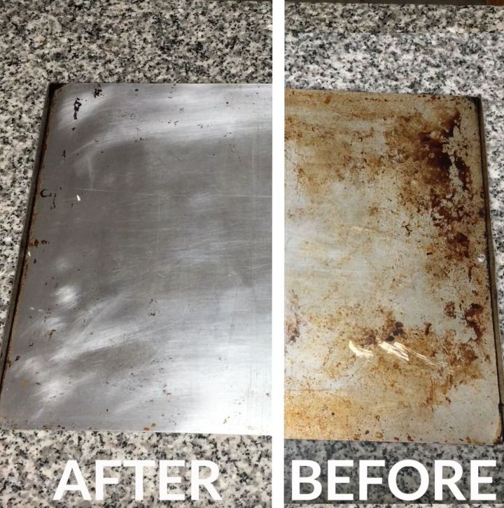 how to clean your old cookie sheet, cleaning tips, how to