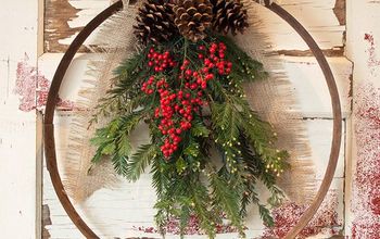 DIY Barrel Ring Christmas Wreath (Corona de Navidad de barriles de vino)