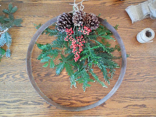 diy wine barrel ring christmas wreath, crafts, wreaths