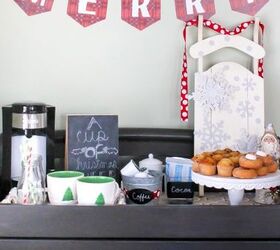 a festive christmas coffee and cocoa bar, outdoor living, painted furniture