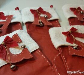 upcycled christmas stockings using what i have on hand, repurposing upcycling